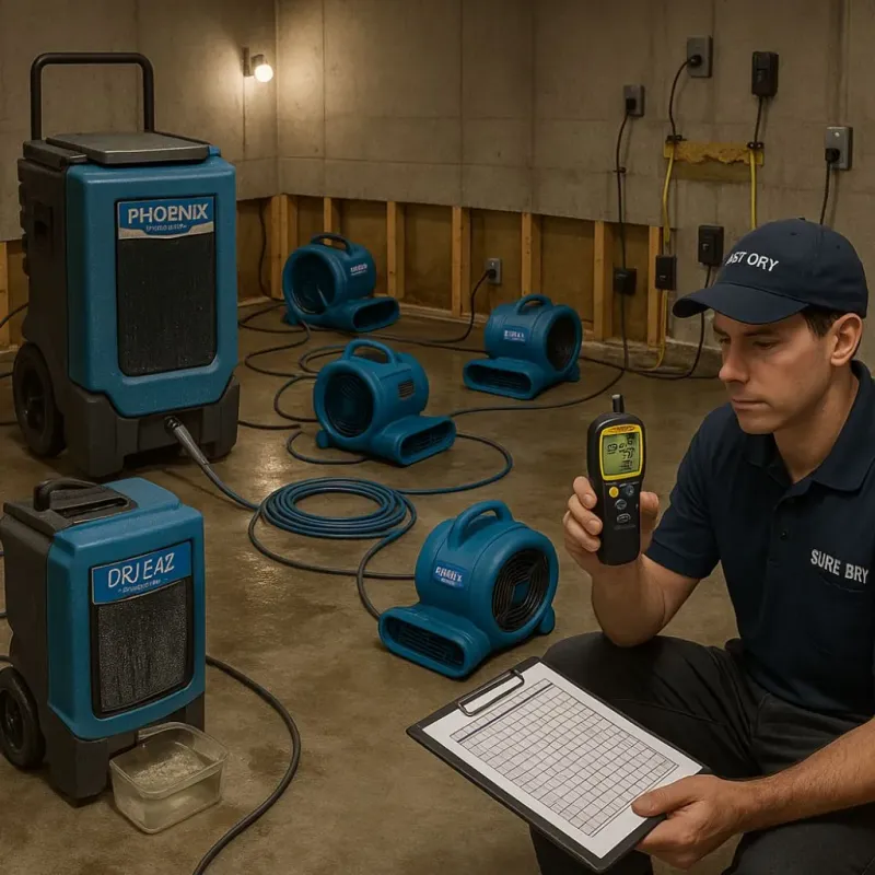 Structural Drying and Dehumidification process in West Jefferson, OH